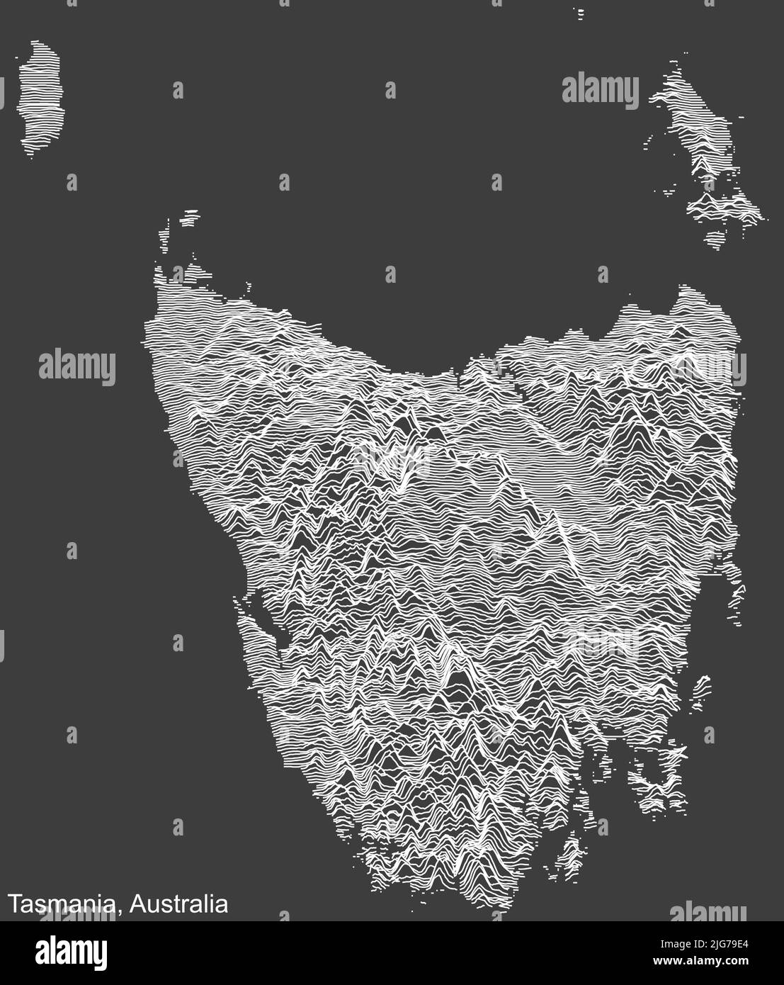 Topographic Relief Map Of Tasmania Australia Stock Vector Image And Art