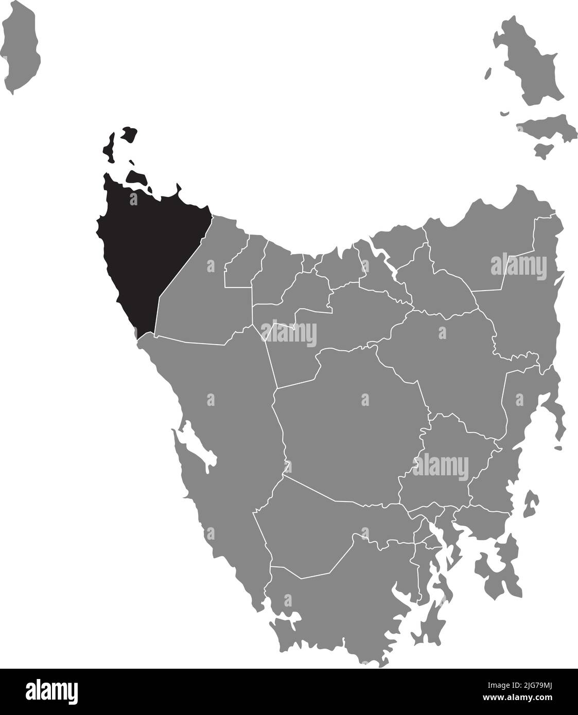 Locator map of the CIRCULAR HEAD, TASMANIA Stock Vector