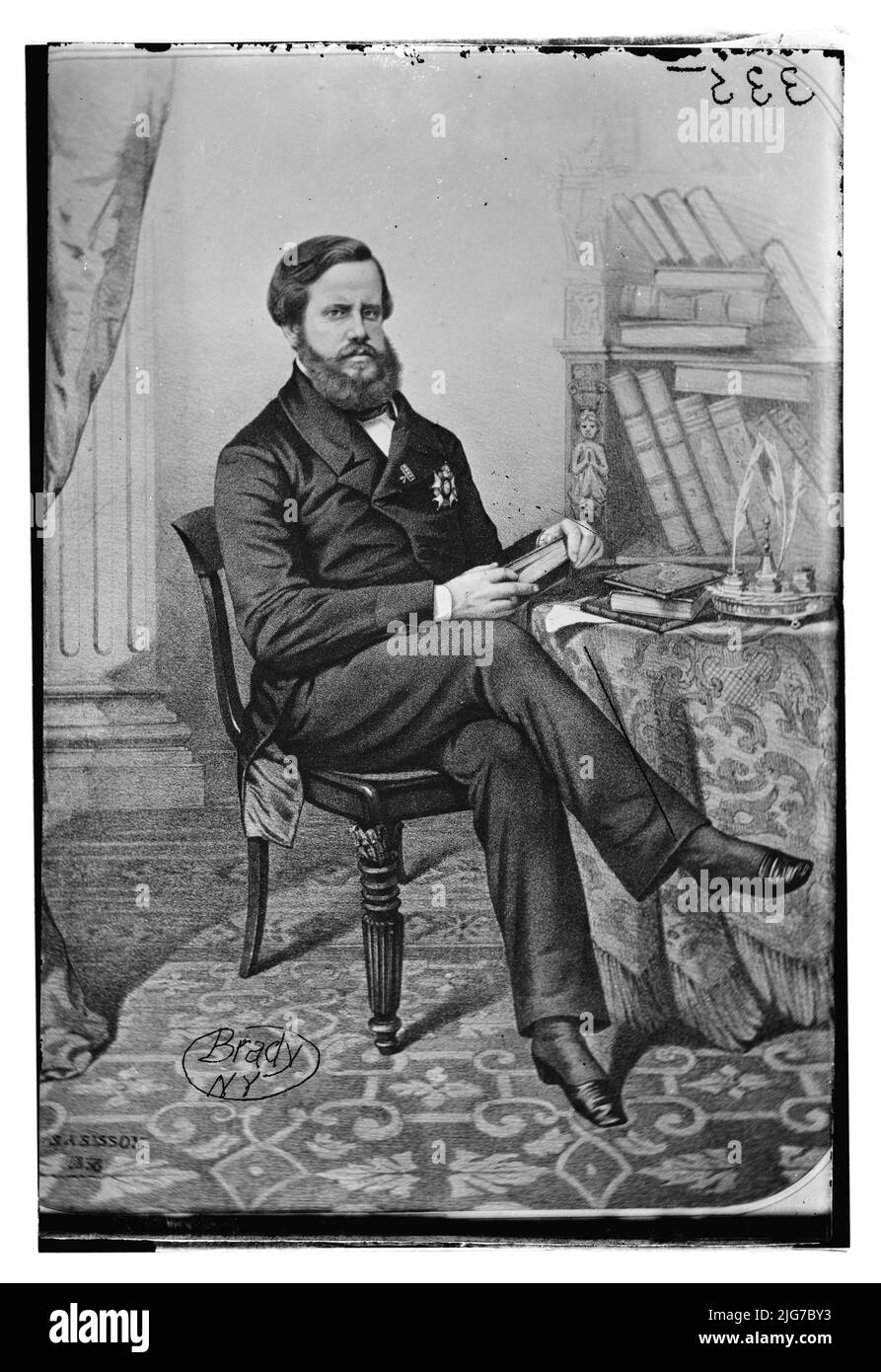 Don Pedro II, Emporor of Brazil, between 1855 and 1865. [Last monarch of the Empire of Brazil]. Stock Photo