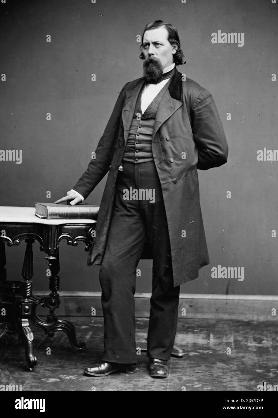 Ward H. Lamon of PA, between 1855 and 1865. [Writer, lawyer, US Marshal, bodyguard of Abraham Lincoln]. Stock Photo