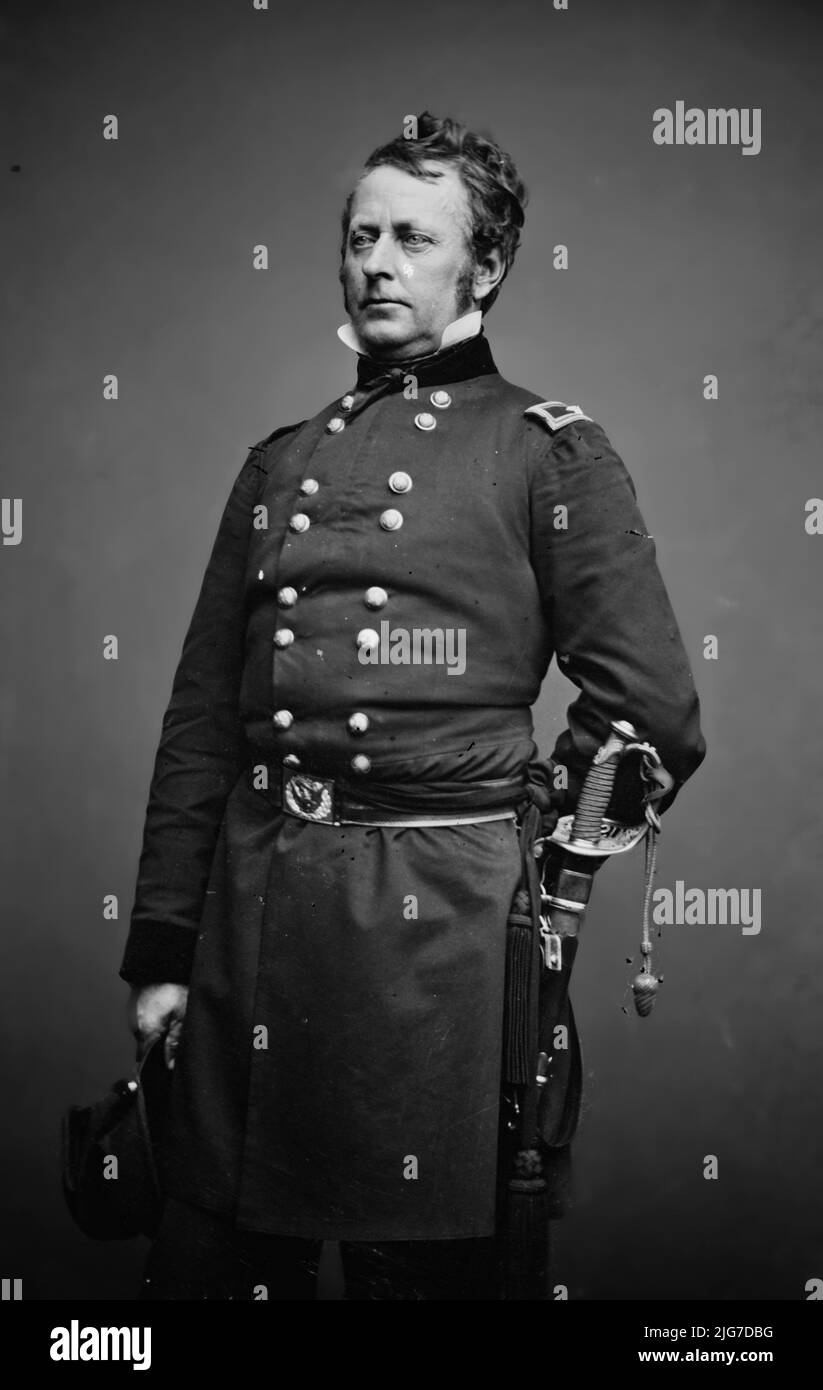 Brig. Gen. Joseph Hooker, between 1855 and 1865. [Union Army officer: defeated by Confederate General Robert E. Lee at the Battle of Chancellorsville during the American Civil War]. Stock Photo
