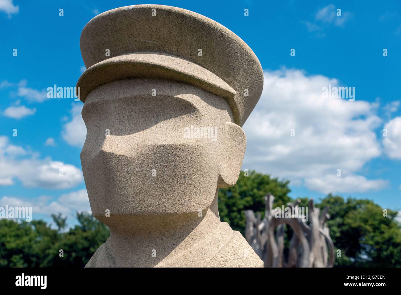 The Regiment of Trees (20172019) and Witness (20162021) sculptures at Langley Vale Centenary