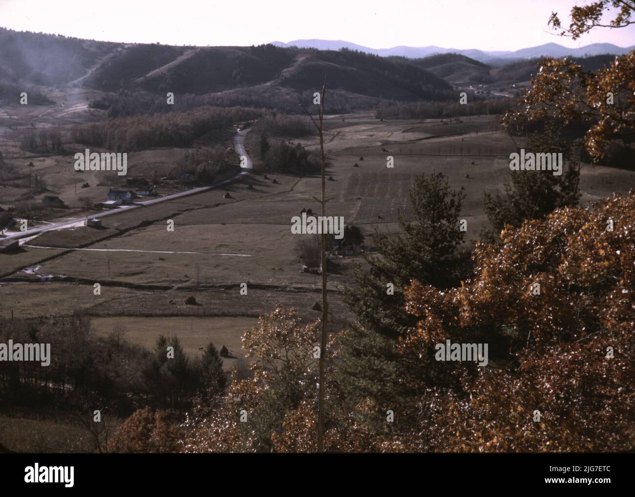 A mountain farm along the Skyline Drive in Virginia. Stock Photo