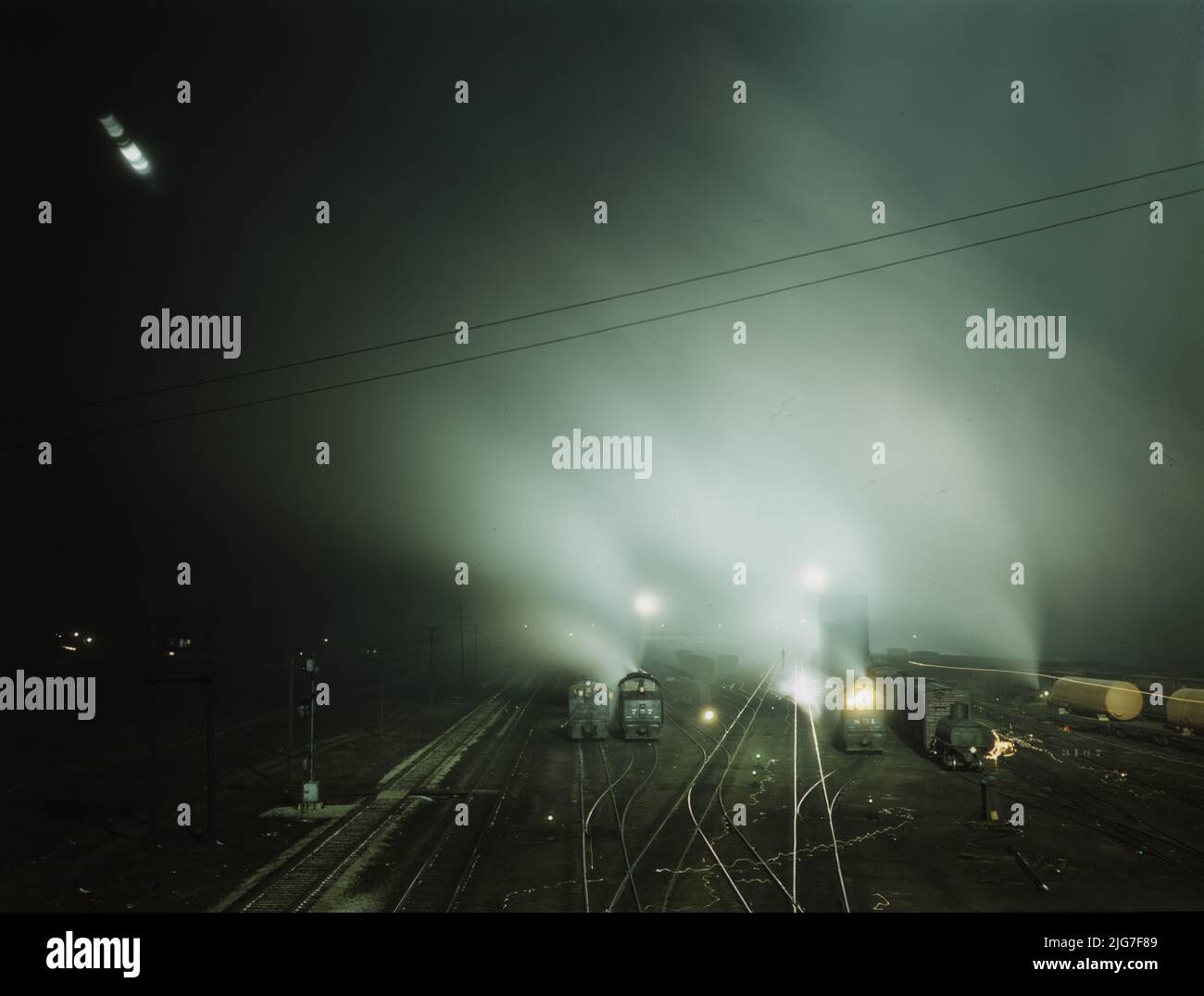 Railroad yard track at night usa hi-res stock photography and images ...