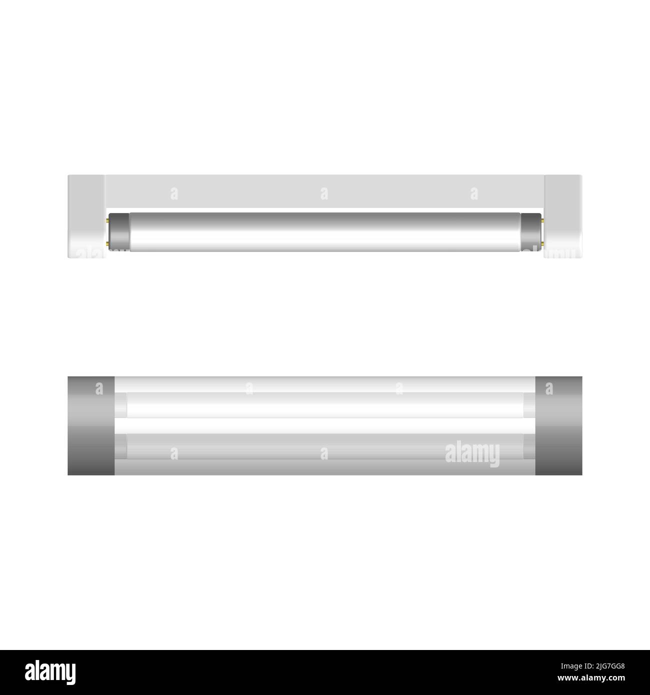 Set of photorealistic lightemitting diode and fluorescent light bulbs