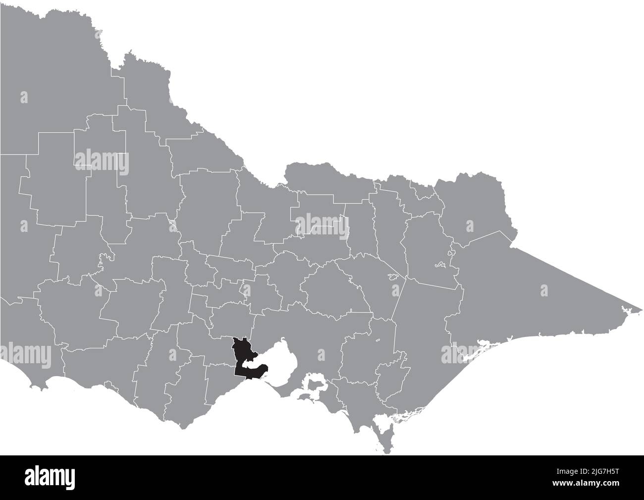 Locator map of the CITY OF GREATER GEELONG, VICTORIA Stock Vector Image