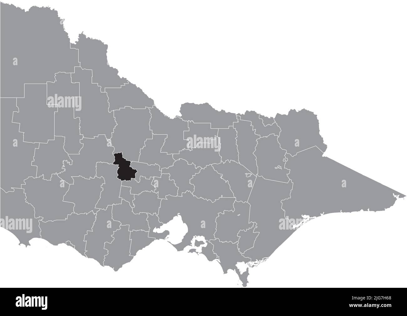 Locator map of the SHIRE OF CENTRAL GOLDFIELDS, VICTORIA Stock Vector