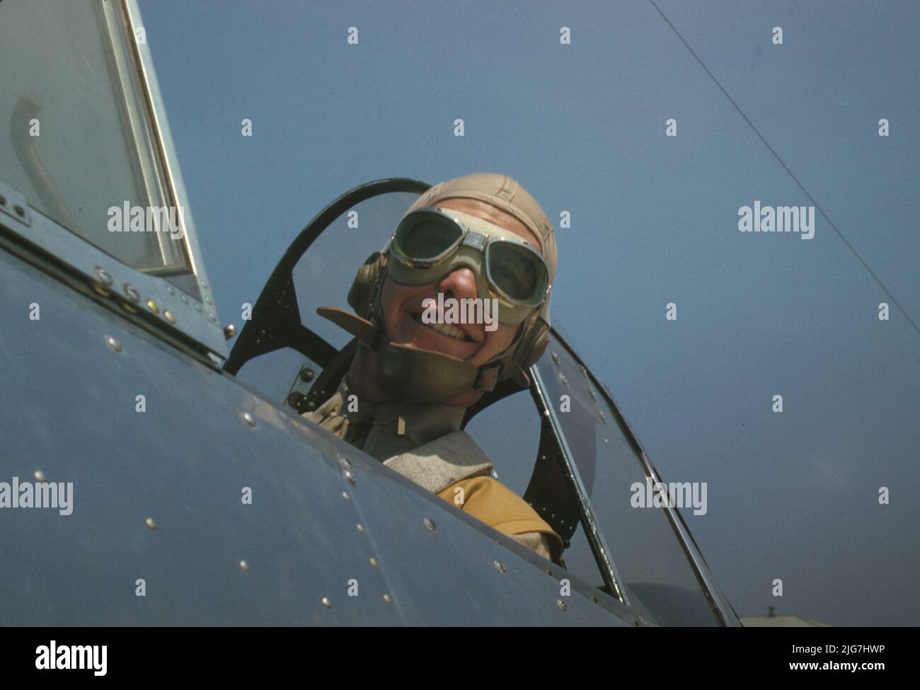 Marine lieutenant, glider pilot in training, ready for takeoff at Page