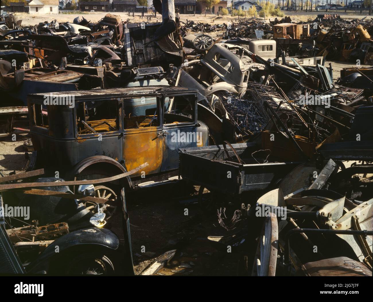 Scrap and salvage depot, Butte, Mont Stock Photo Alamy