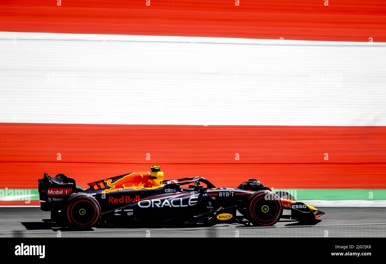 SPIELBERG - Sergio Perez (11) with the Oracle Red Bull Racing RB18 Honda during practice 1 ahead of the F1 Grand Prix of Austria at the Red Bull Ring on July 8, 2022 in Spielberg, Austria. ANP SEM VAN DER WAL Credit: ANP/Alamy Live News Stock Photo