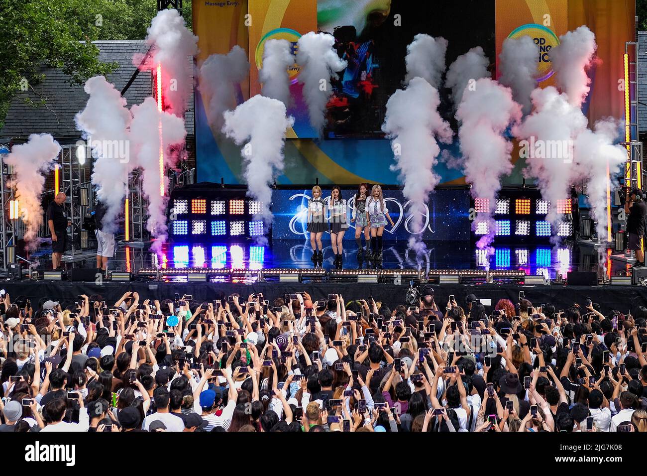 South Korean band AESPA perform at ABC Good Morning America summer concert series in Central Park in New York City, U.S., July 8, 2022. REUTERS/Eduardo Munoz Stock Photo
