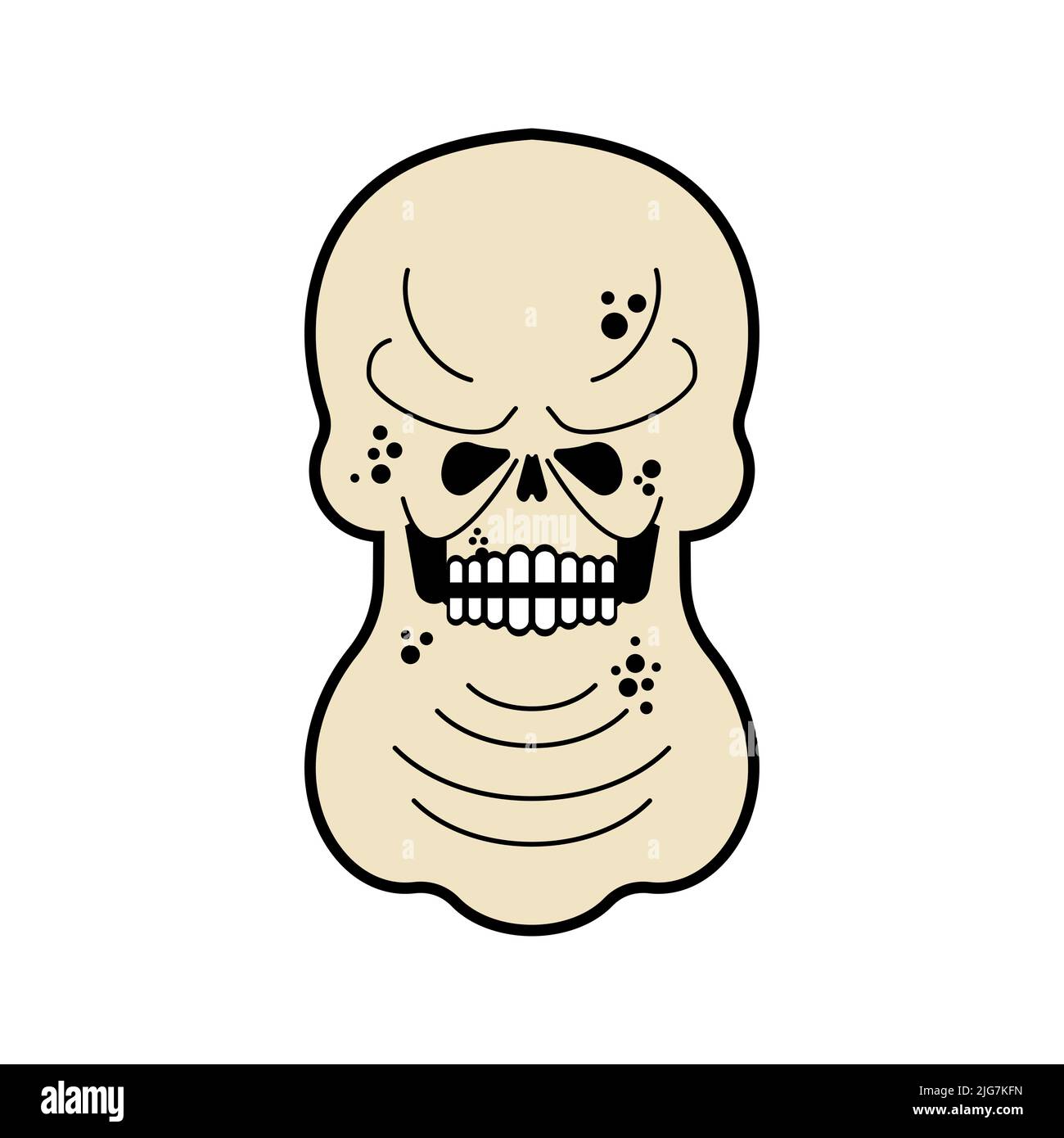 Fat skull. Thick skeleton head. Vector illustration Stock Vector Image