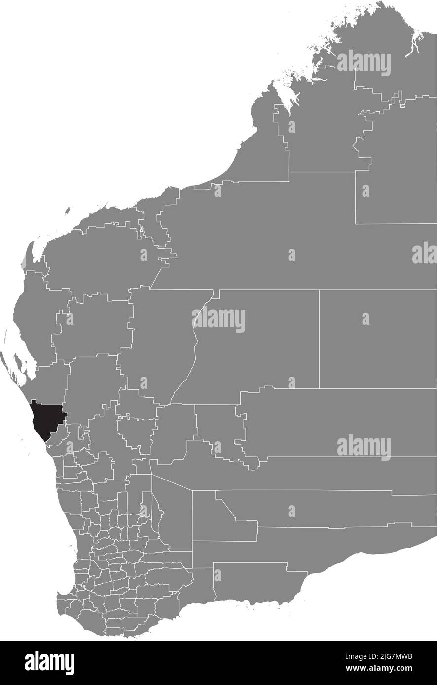 Locator map of the SHIRE OF NORTHAMPTON, WESTERN AUSTRALIA Stock Vector