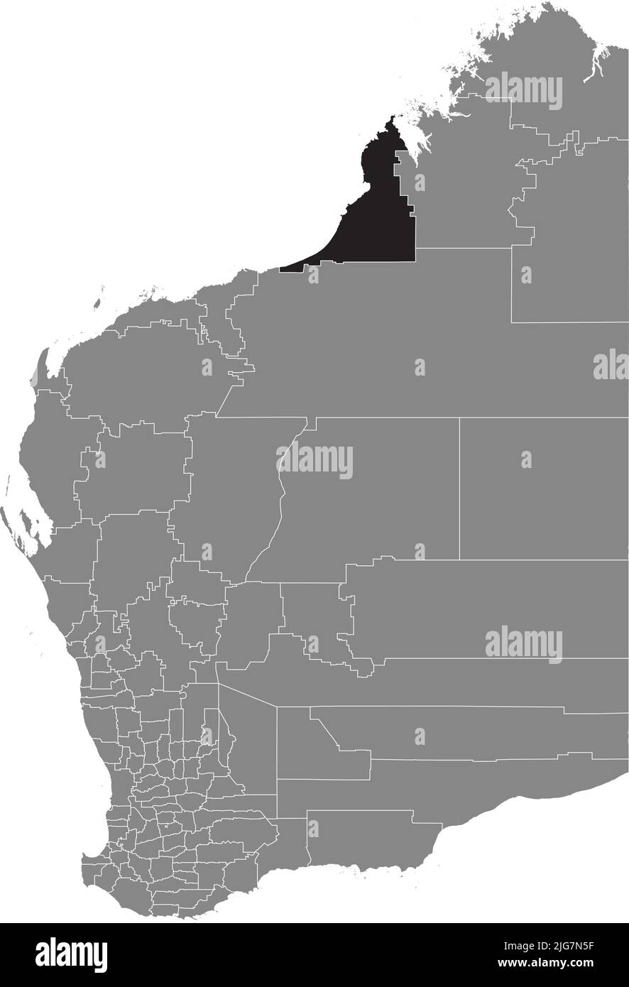 Locator map of the SHIRE OF BROOME, WESTERN AUSTRALIA Stock Vector