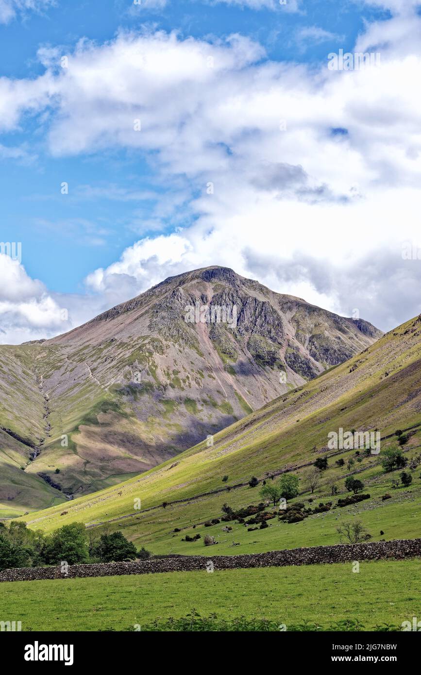 Great Gable mountain in Wasdale, Lake District National Park, Cumbria on a sunny summers day