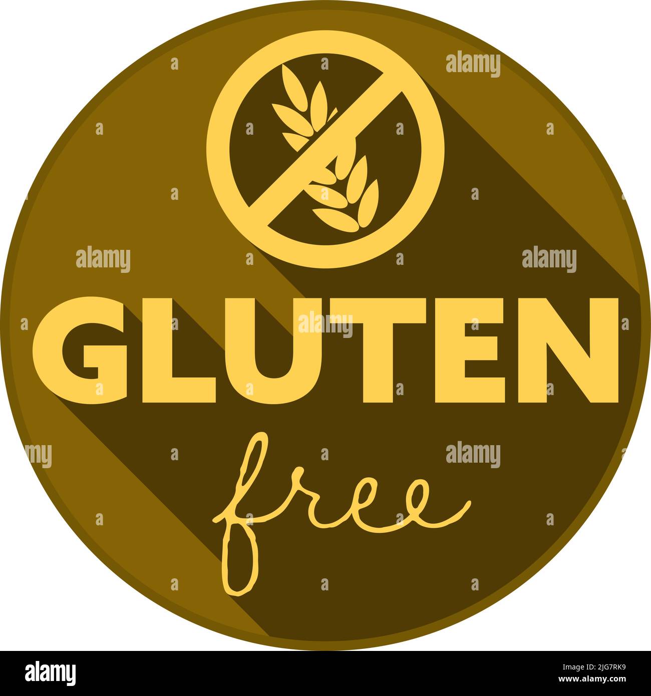 round GLUTEN FREE label or sign, vector illustration Stock Vector