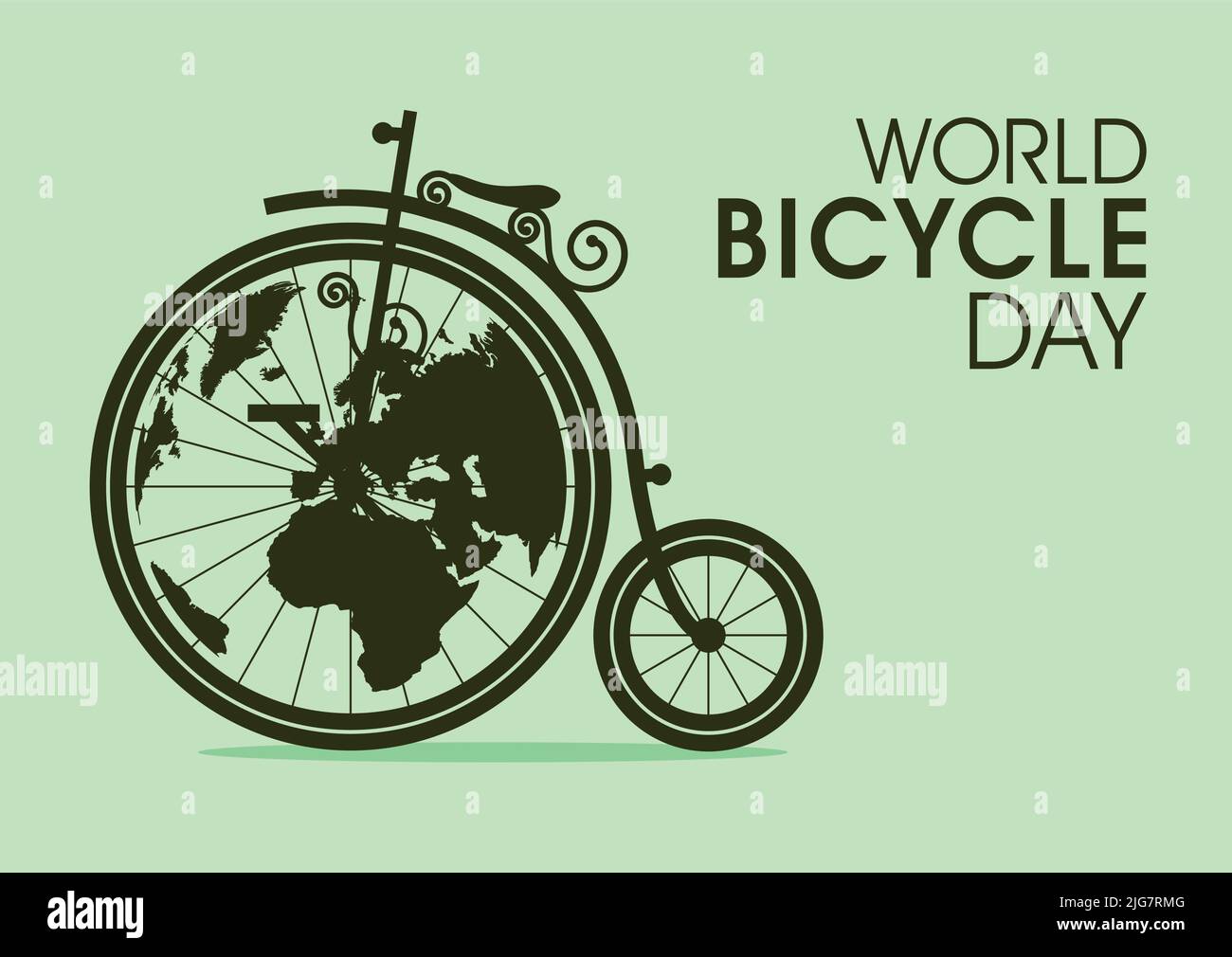 vintage bicycle and globe images Stock Vector