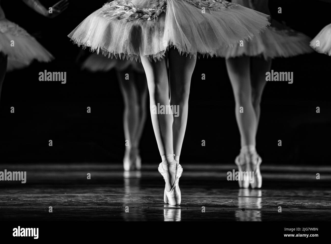 Swan Lake ballet. Closeup of ballerinas dancing Stock Photo Alamy