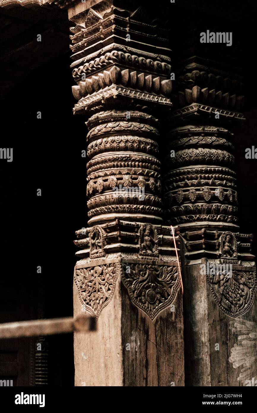 Called an "aakhi jhyal," these ancient skills of wood craft are mainly used for ornamental