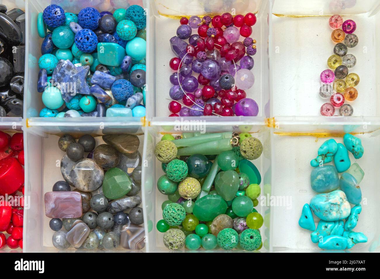 Colour Gemstones Jewelry Craft Material in Organizer Tackle Box Tray