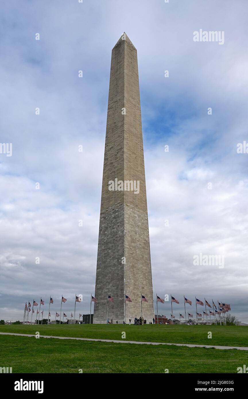 Washington Monument on the National Mall; Washington D.C. Stock Photo
