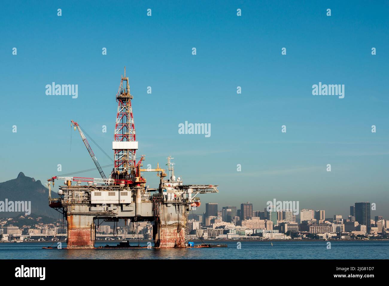 Oil Drilling Rig in Guanabara Bay in Rio de Janeiro, Brazil Stock Photo ...