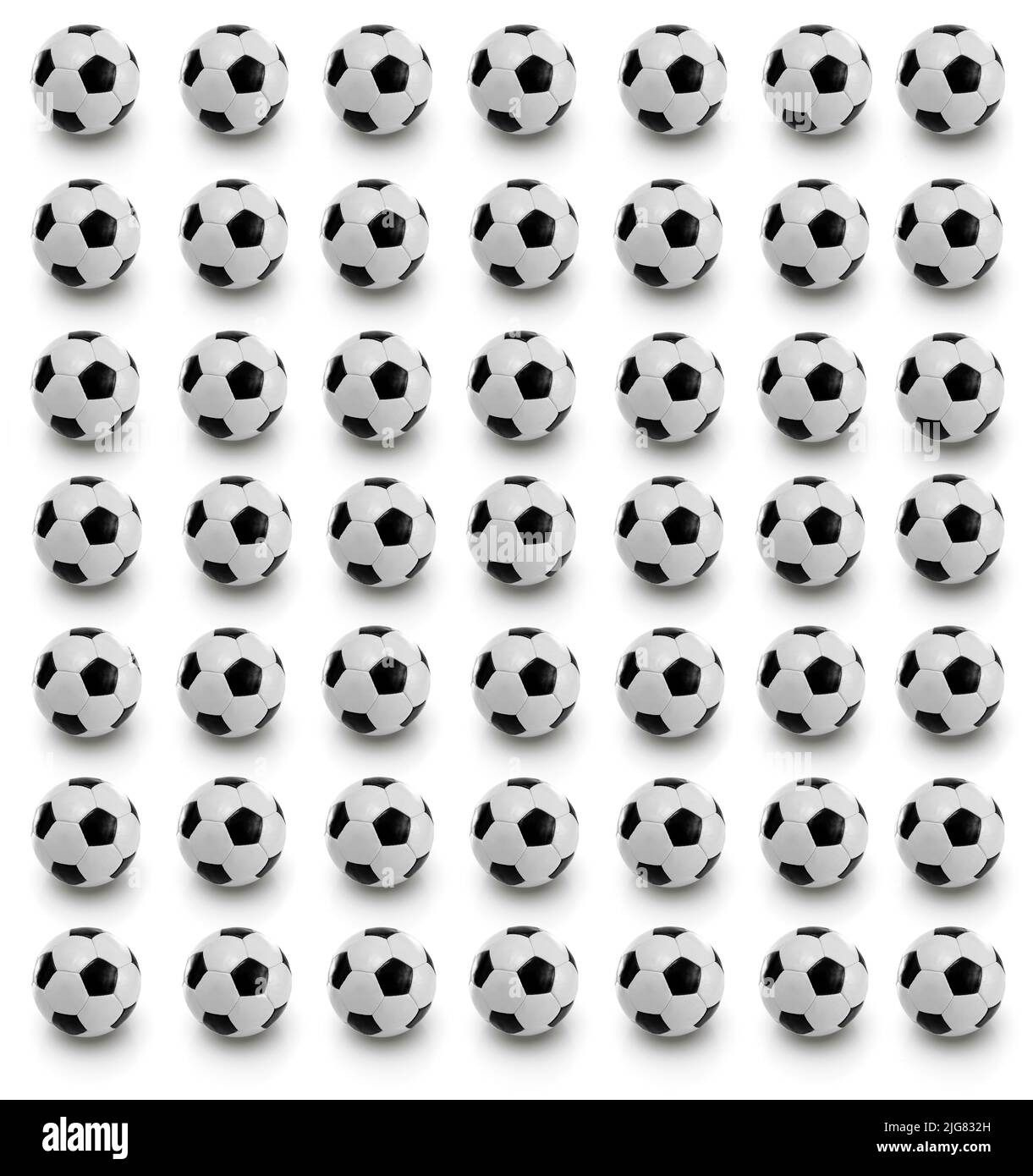 Footballs against white background 3d Stock Photo
