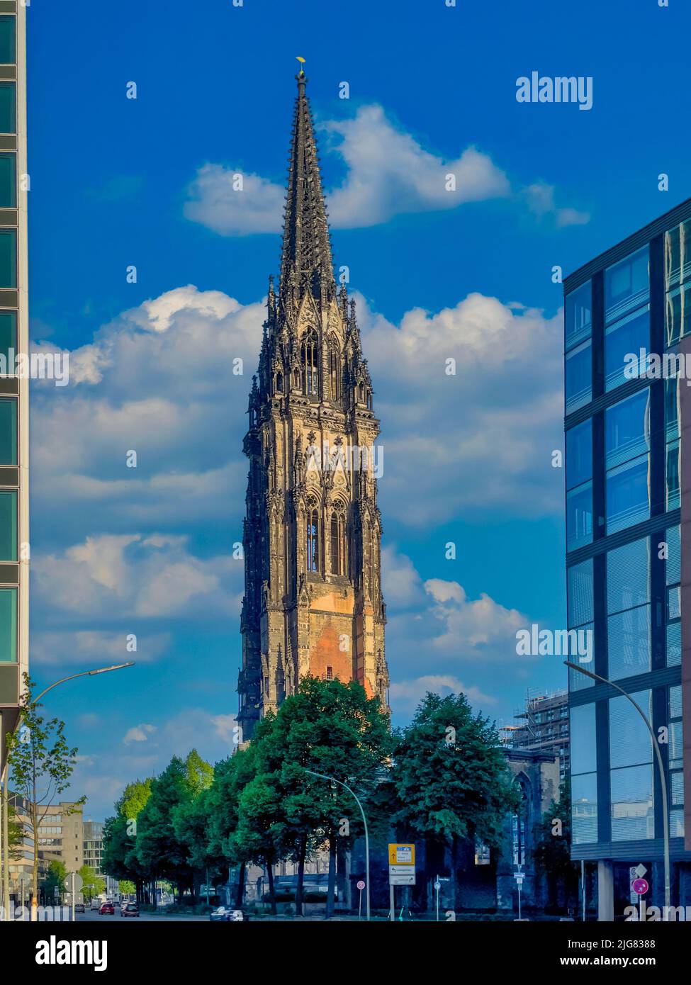 St.-Nikolai-Church Hamburg - Architecture, Hamburg, Germany, Europe Stock Photo