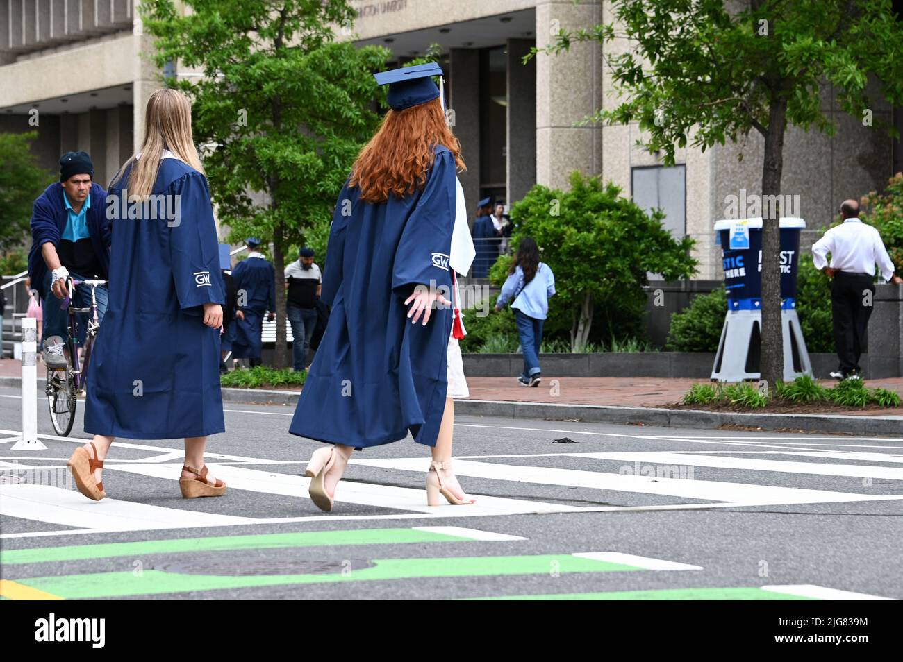 Washington University college students in traditional robe and