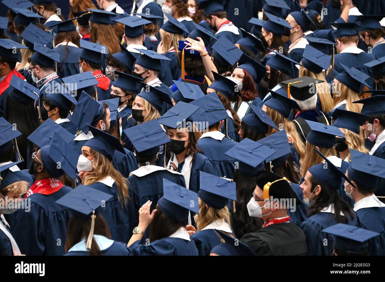 Washington University college students in traditional robe and
