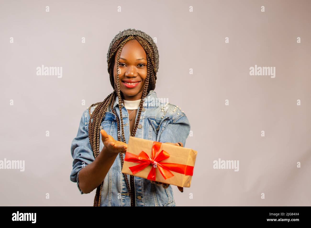 Happy black lady received hi-res stock photography and images - Alamy