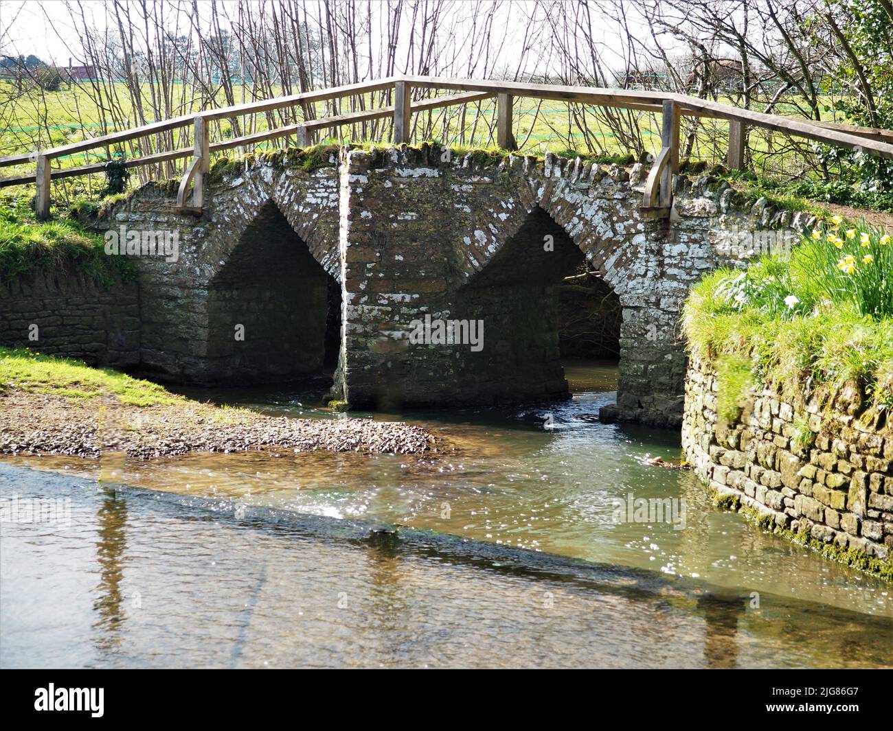 Fifehead Neville Packhorse Bridge Stock Photo Alamy