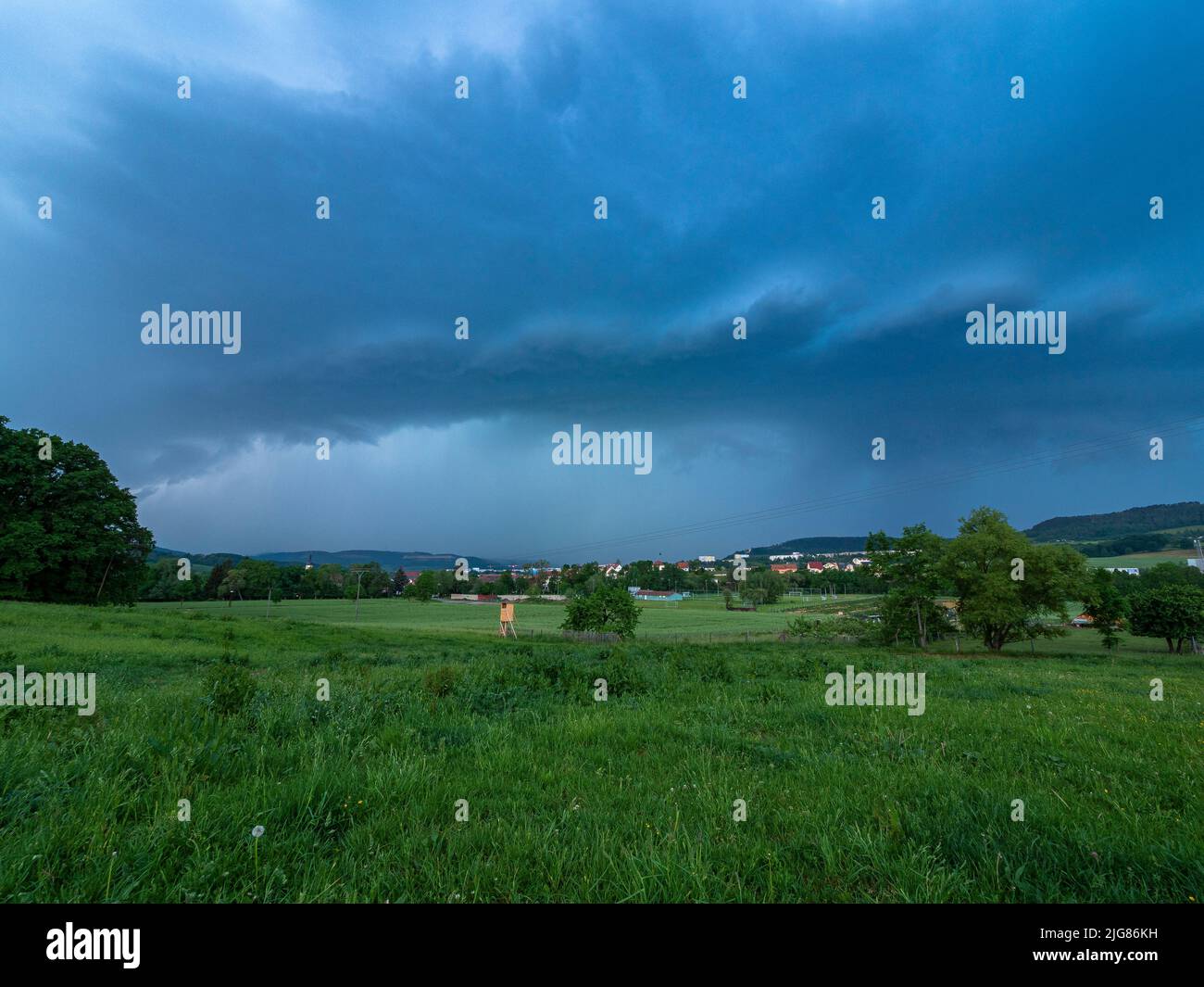 Thunderstorms over Thuringia Stock Photo Alamy