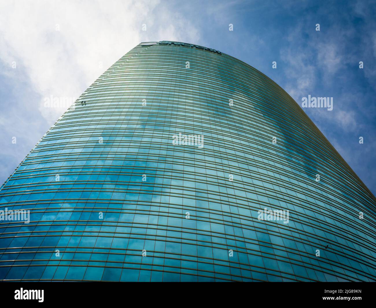 Italy, Milan, Modern architecture, UniCredit bank building Stock Photo