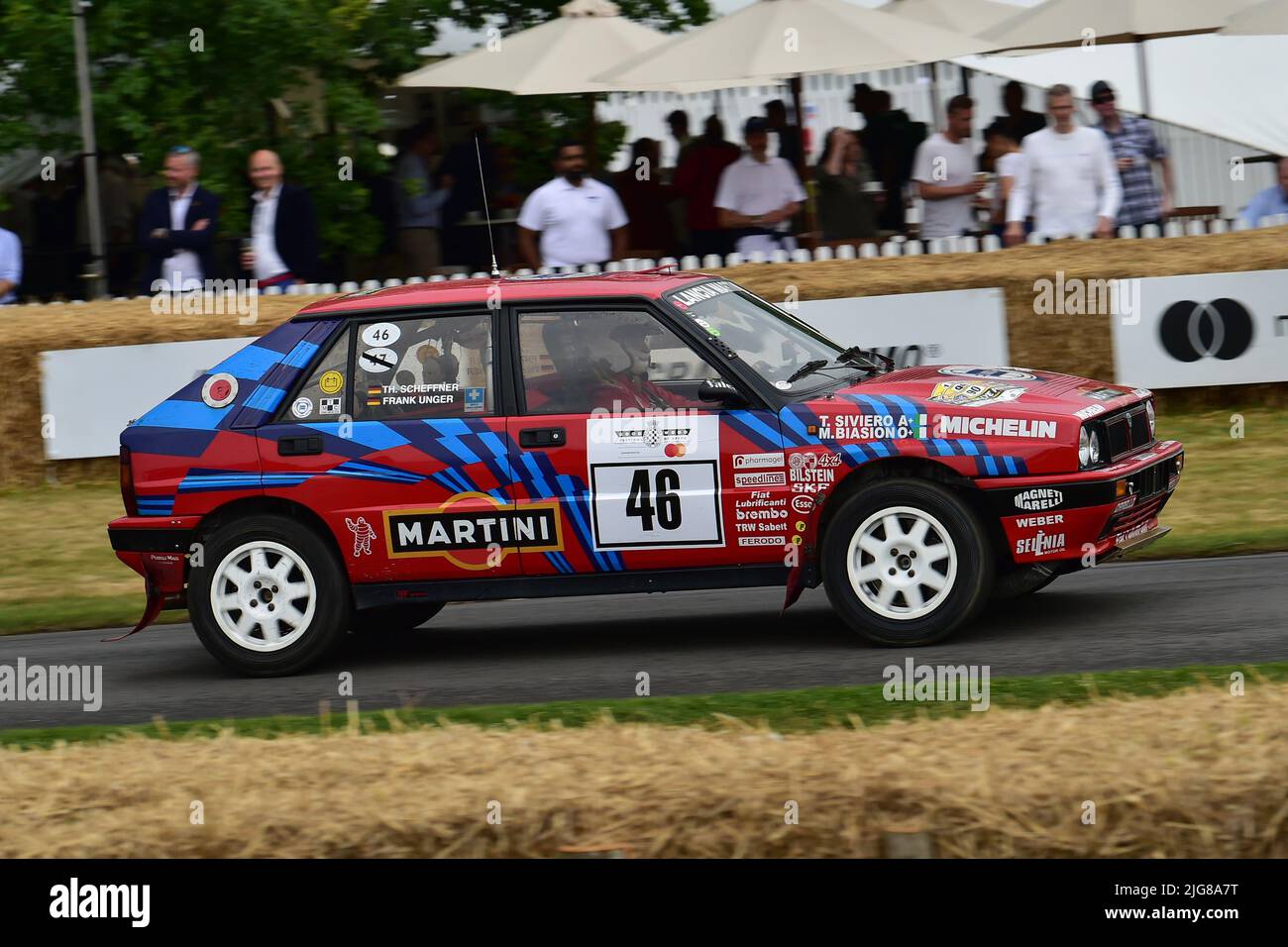 Frank Unger, Thorsten Scheffner, Lancia Delta HF Integrale 16V, Dawn of Modern Rallying, Forest Rally Stage, Goodwood Festival of Speed, The Innovator Stock Photo