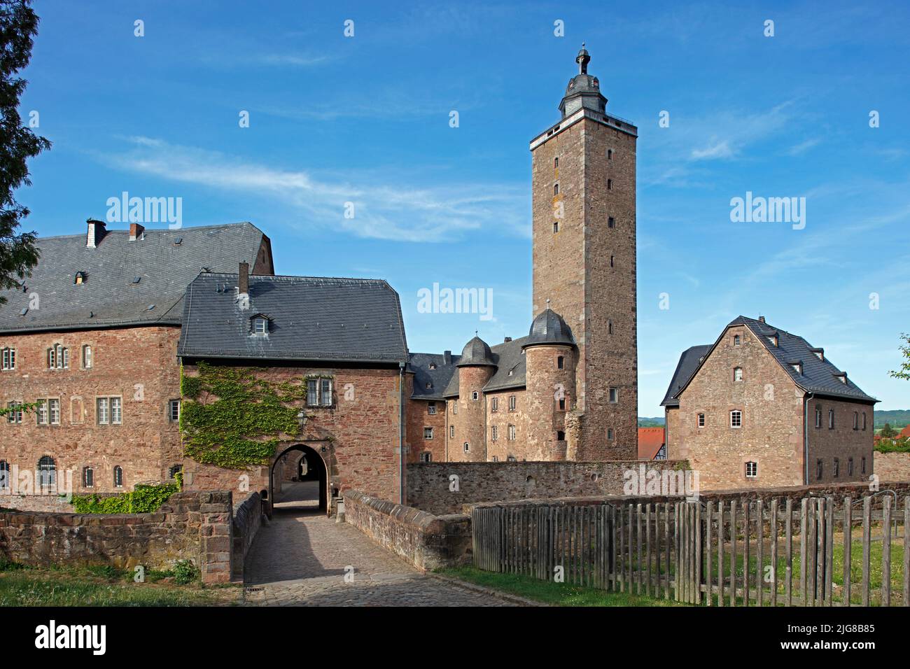 Castle, keep, Steinau an der Straße, Hesse, Germany Stock Photo