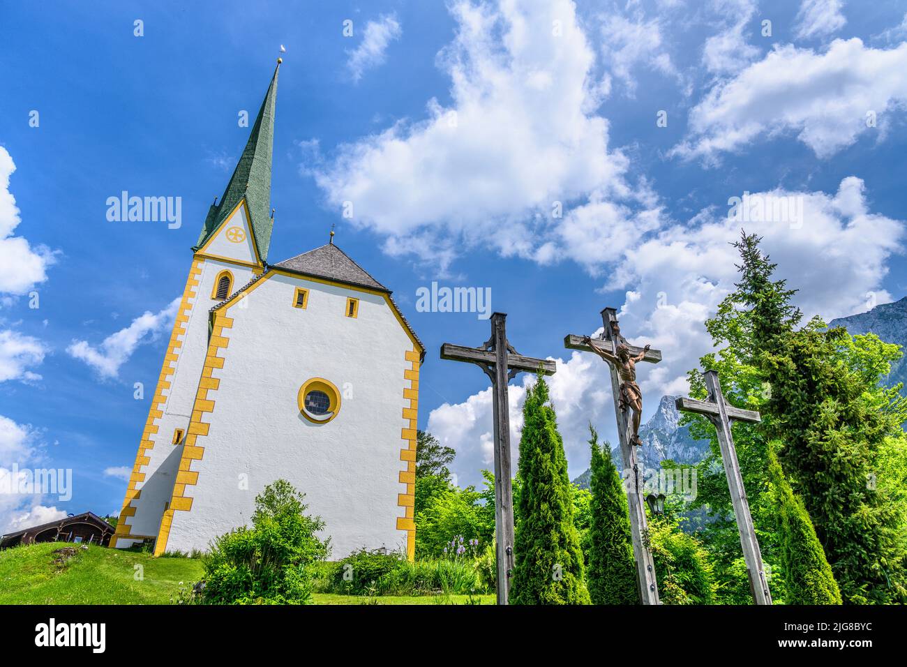 Austria, Tyrol, Lower Inn Valley, Ebbs, Church of St. Nicholas Stock Photo