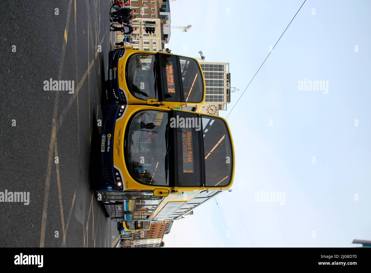 Ireland, Dublin, Buses, O'Connell Street Stock Photo