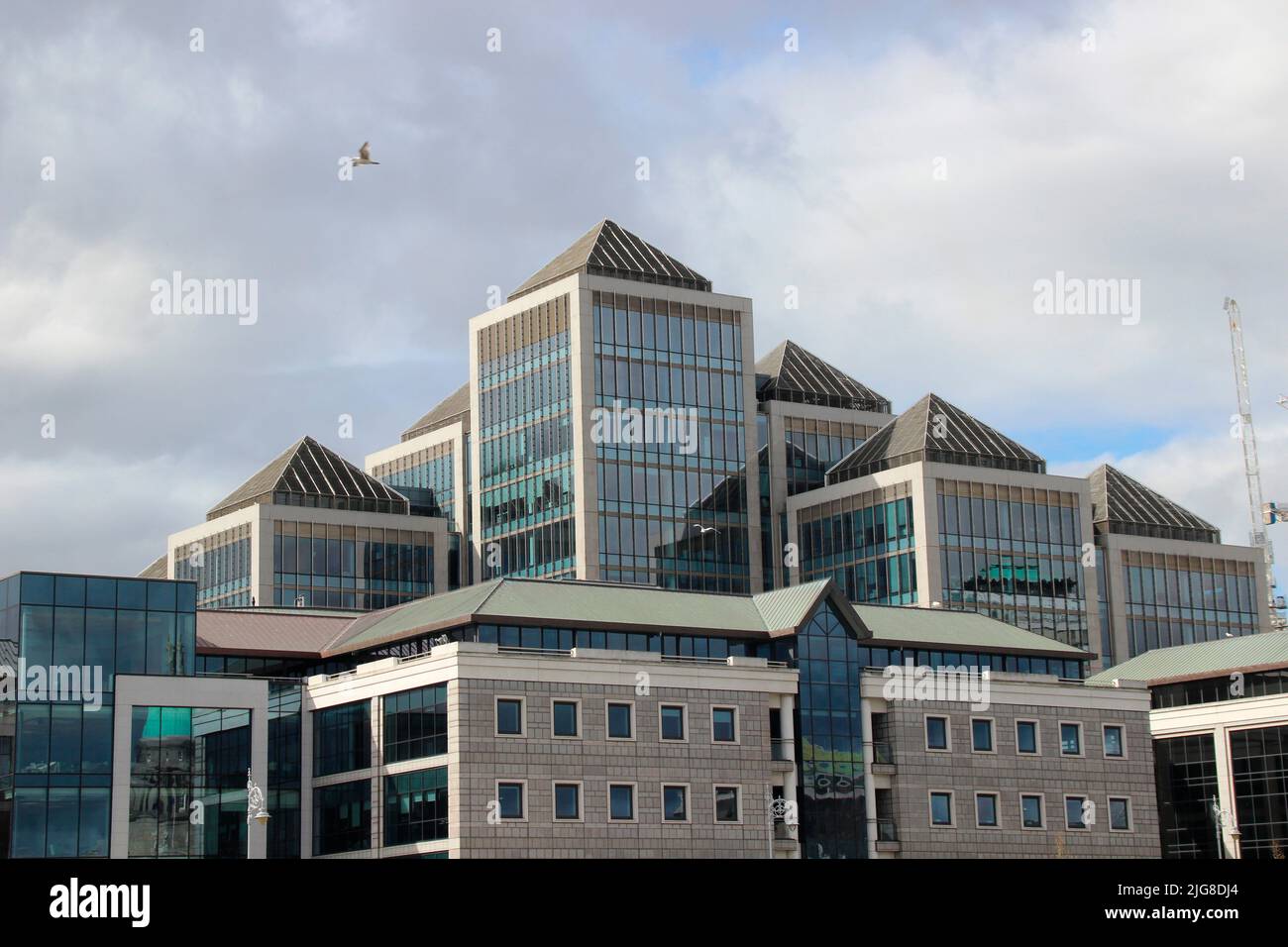 Head Office, Headquarters, of the Ulster Bank Group on the River Liffey in the banking district in Dublin, Ireland, Europe Stock Photo
