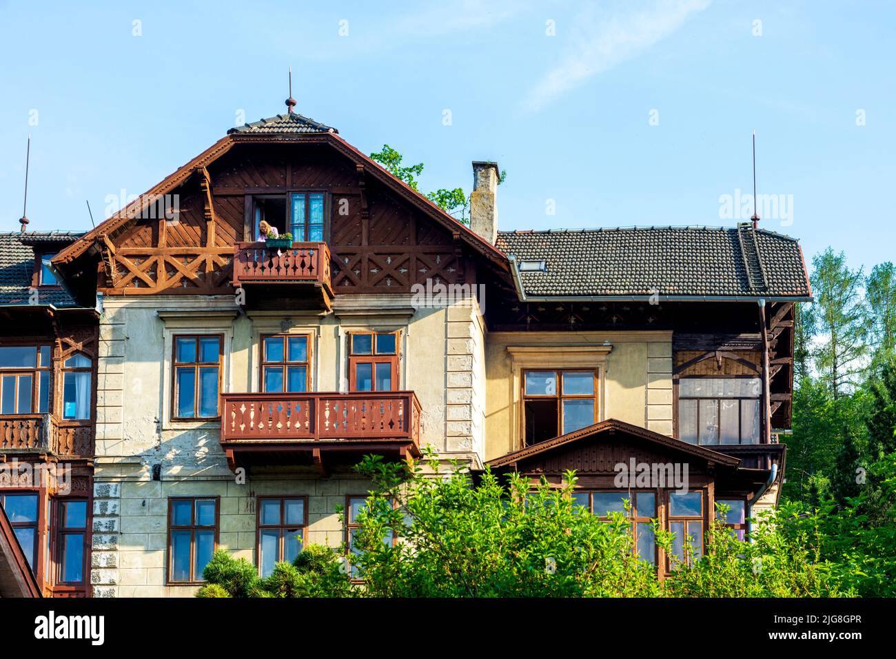 Payerbach, historic house in hamlet Küb in the Vienna Alps, Lower Austria, Austria Stock Photo