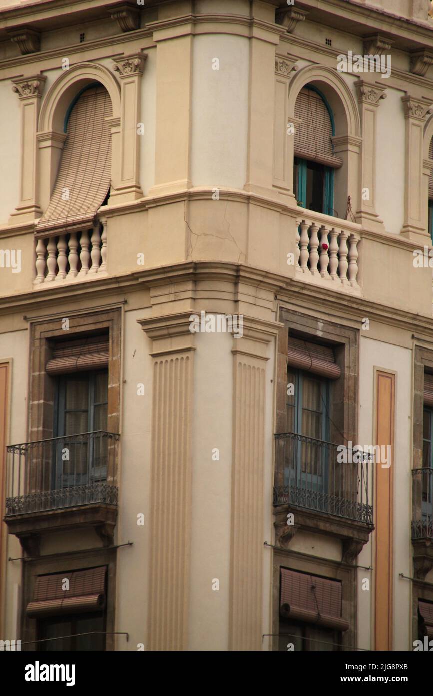 A vertical shot of a building facade in Barcelona Stock Photo - Alamy