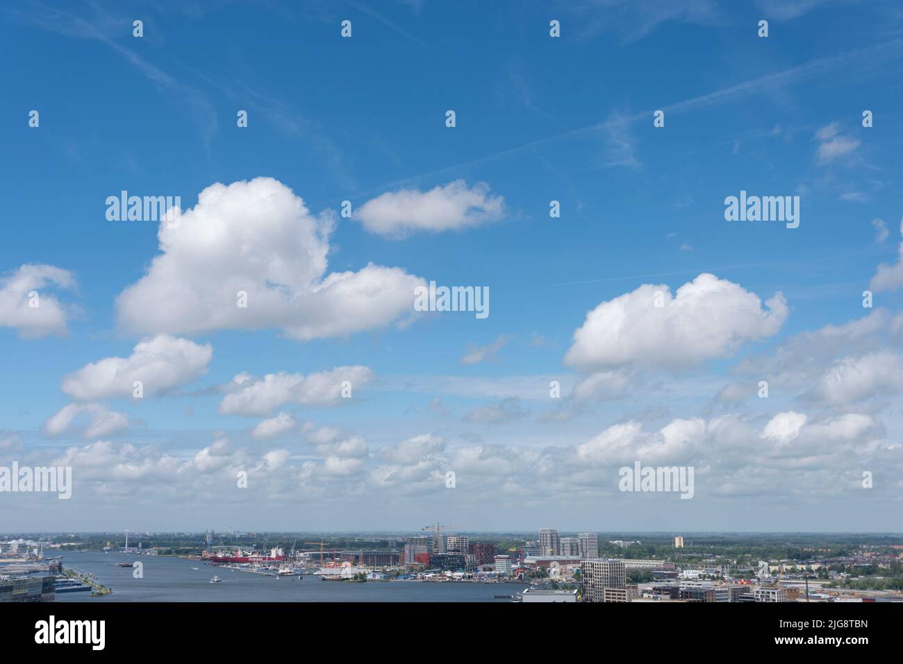 View of Amsterdam, Netherlands from A'DAM Tower Stock Photo