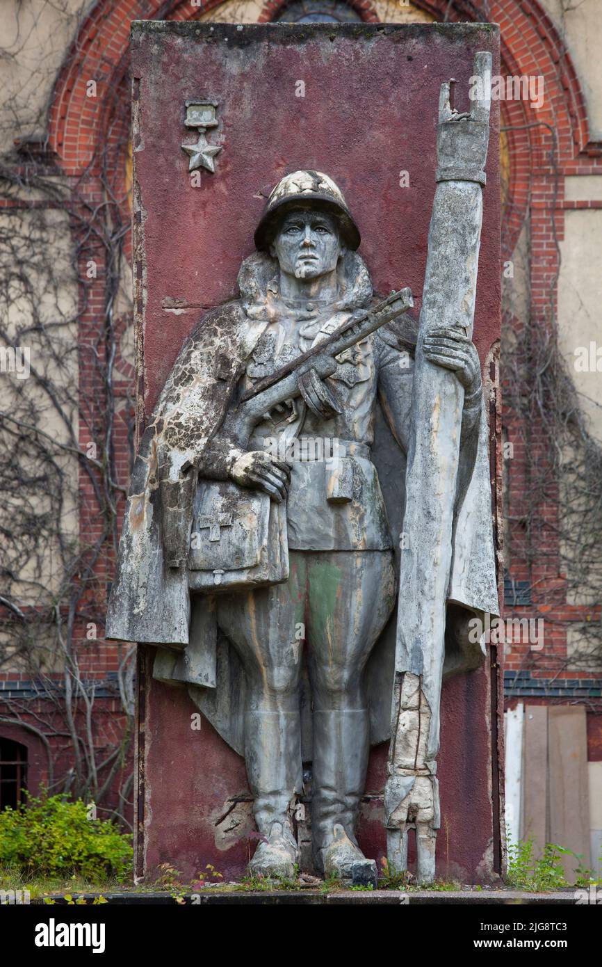 Statue of a Russian Soldier from the Communist era, Beelitz, Germany Stock Photo