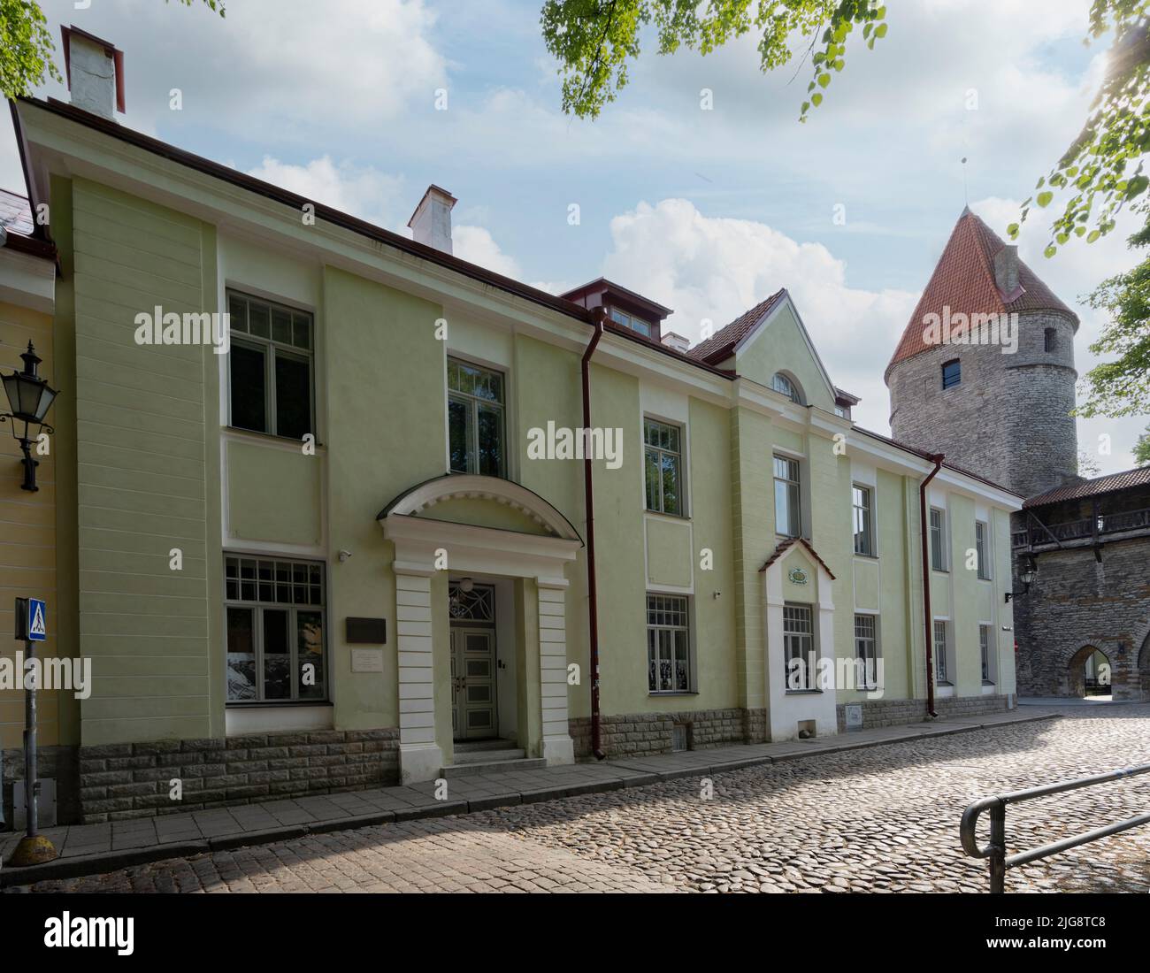 Tallinn, Estonia. July 2022.  view of the Gustav Adolfi gymnasium building in the city center Stock Photo