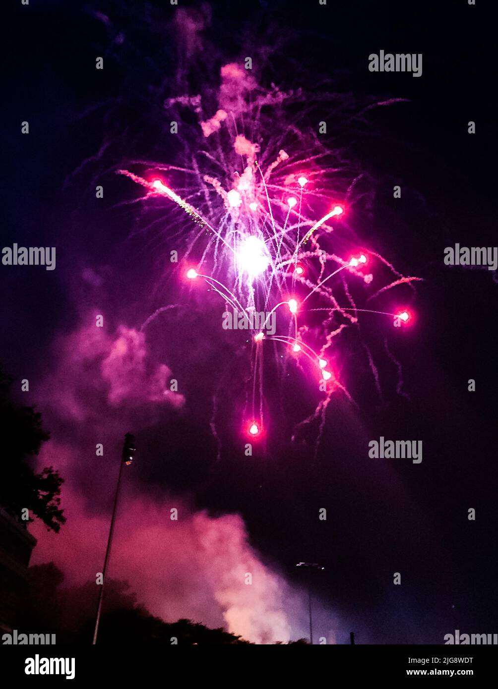 The bright fireworks in sky Stock Photo Alamy