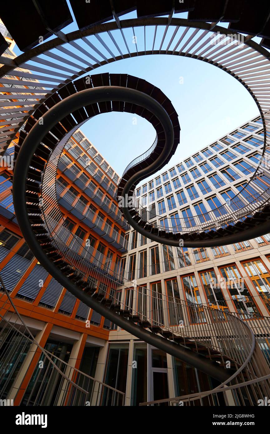 Germany, Bavaria, Munich, Schwanthalerhöhe, KPMG office building, courtyard, artwork, The Endless Staircase, artist Olafur Eliasson, 2004 Stock Photo