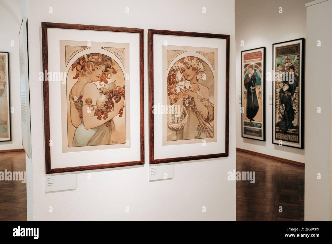 Prague, Czech Republic July 2022. Alphonse Mucha Museum. Exhibition