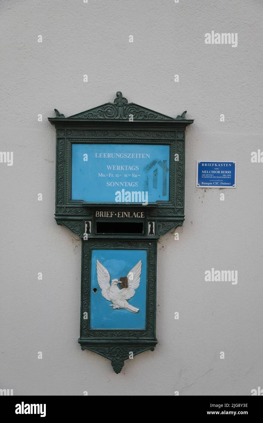 Switzerland, Basel, mailbox Stock Photo