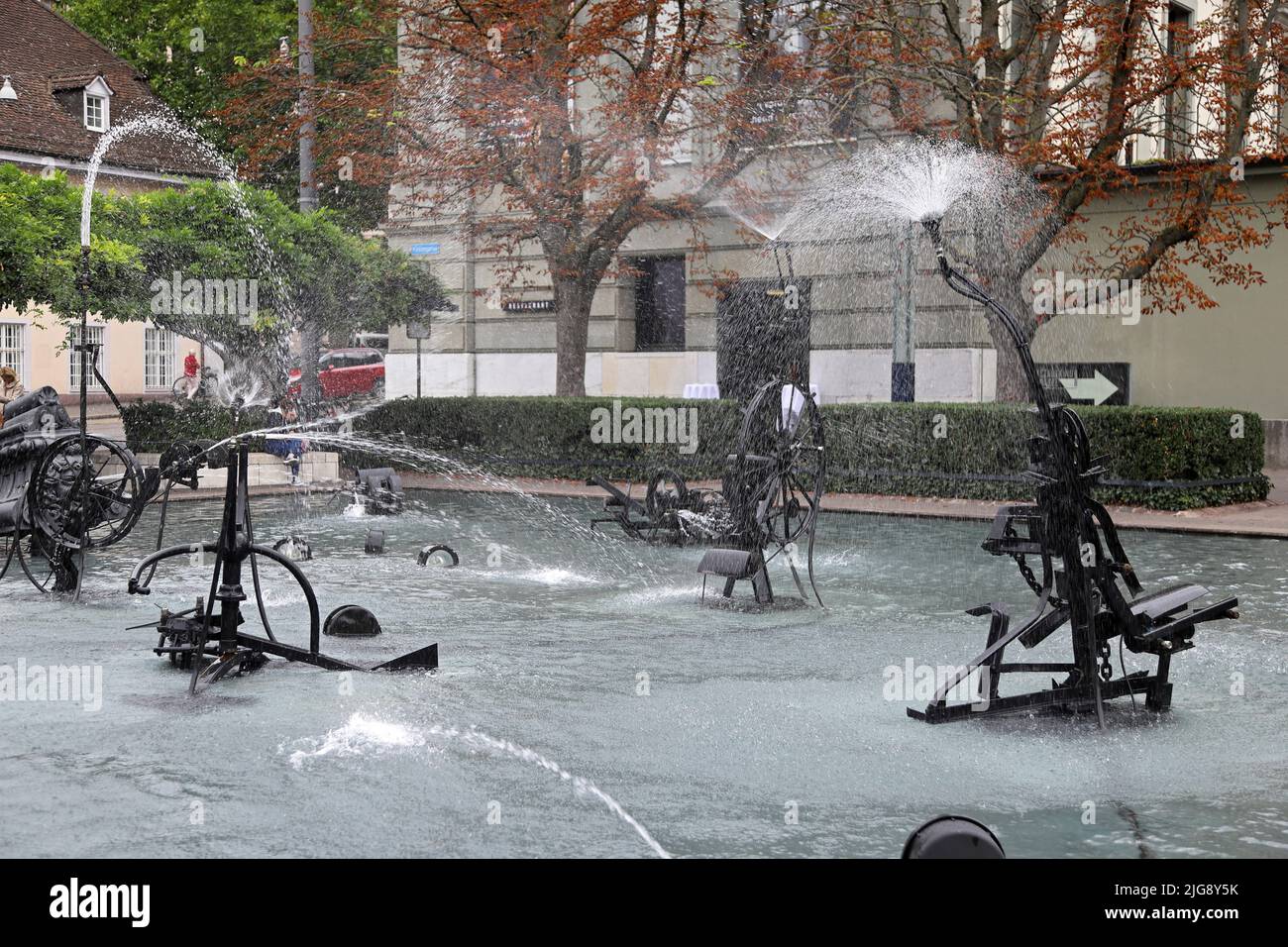 Basel Tinguely Fountain Stock Photo