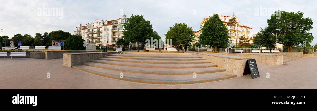 View from the sea side to the place Kühlungsborn East, Mecklenburg-Western Pomerania, Germany Stock Photo